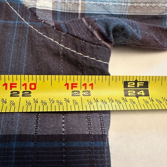 Kuhl Mens Blue Gray Plaid Short Sleeve Active Casual Suncel Button Shirt Size L - Picture 8 of 10